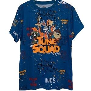 New Tune Squad Bugs Bunny T-Shirt XL Paint Splatter Blue